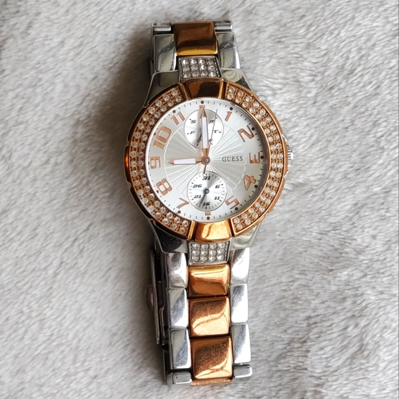 Guess Women's Mini Prism Two-toned Silver Gold Watch, W15072L2 - Picture 9 of 16
